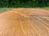 Epoxidharz 400 cm Baumstamm Esstisch Wildeiche geschliffen mit U-Set Gestell