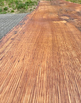 Epoxidharz 400 cm Baumstamm Esstisch Wildeiche gebürstet mit X-Set Gestell