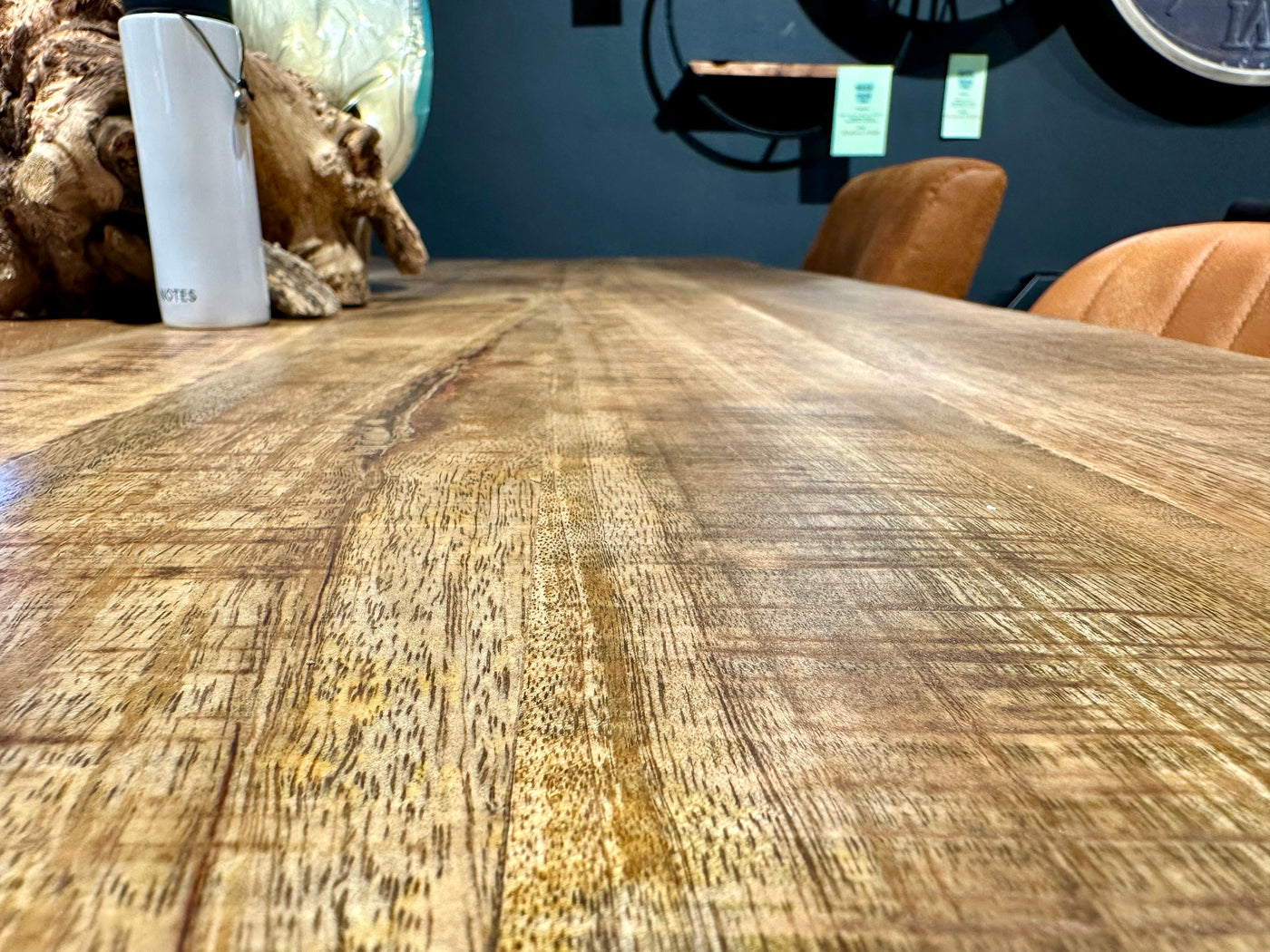 Plateau de table en manguier Bombay, bord droit 4cm en 160 180 200 220 240 cm