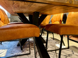Plateau de table en manguier Bombay, bord droit 4cm en 160 180 200 220 240 cm