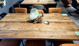 Plateau de table en manguier Bombay, bord droit 4cm en 160 180 200 220 240 cm