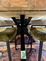 Plateau de table en teck Serang, bord droit de 5 cm, en 180, 200, 220, 240, 260, 280 et 300 cm