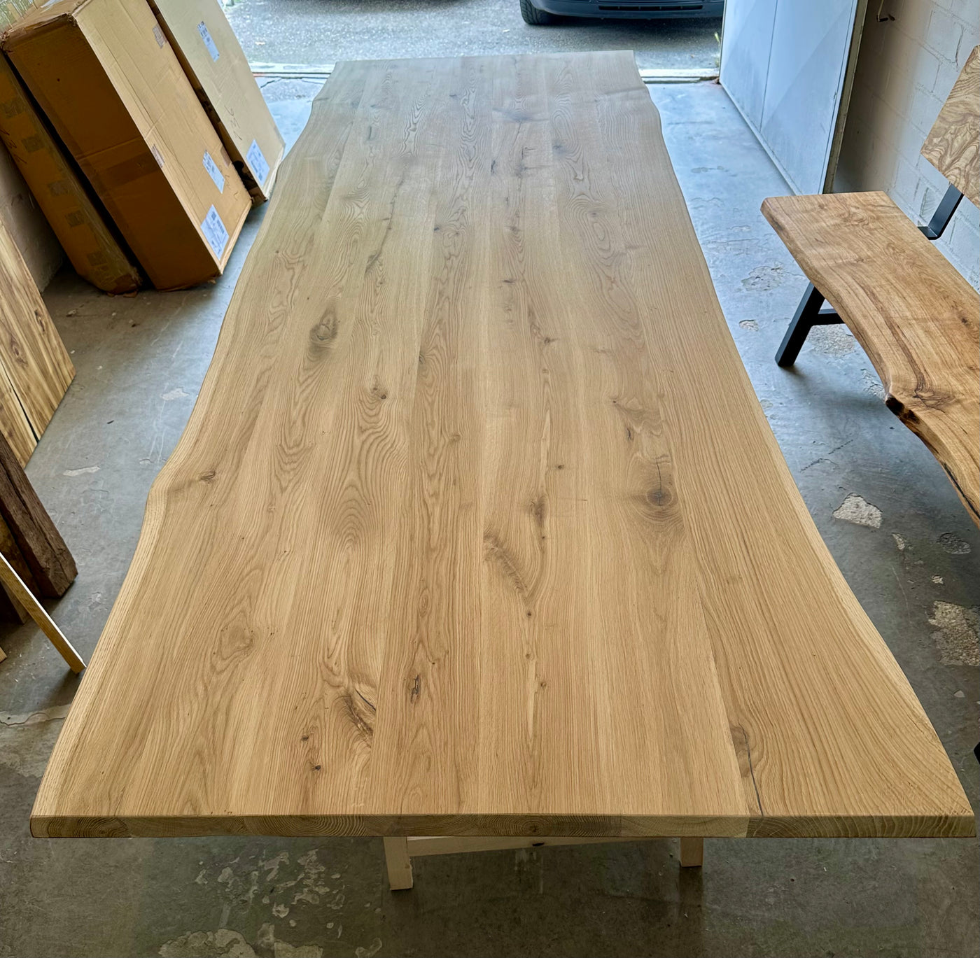 Plateau de table en chêne Neustadt, bord naturel, 4 cm, en 9 tailles, non traité - DIY