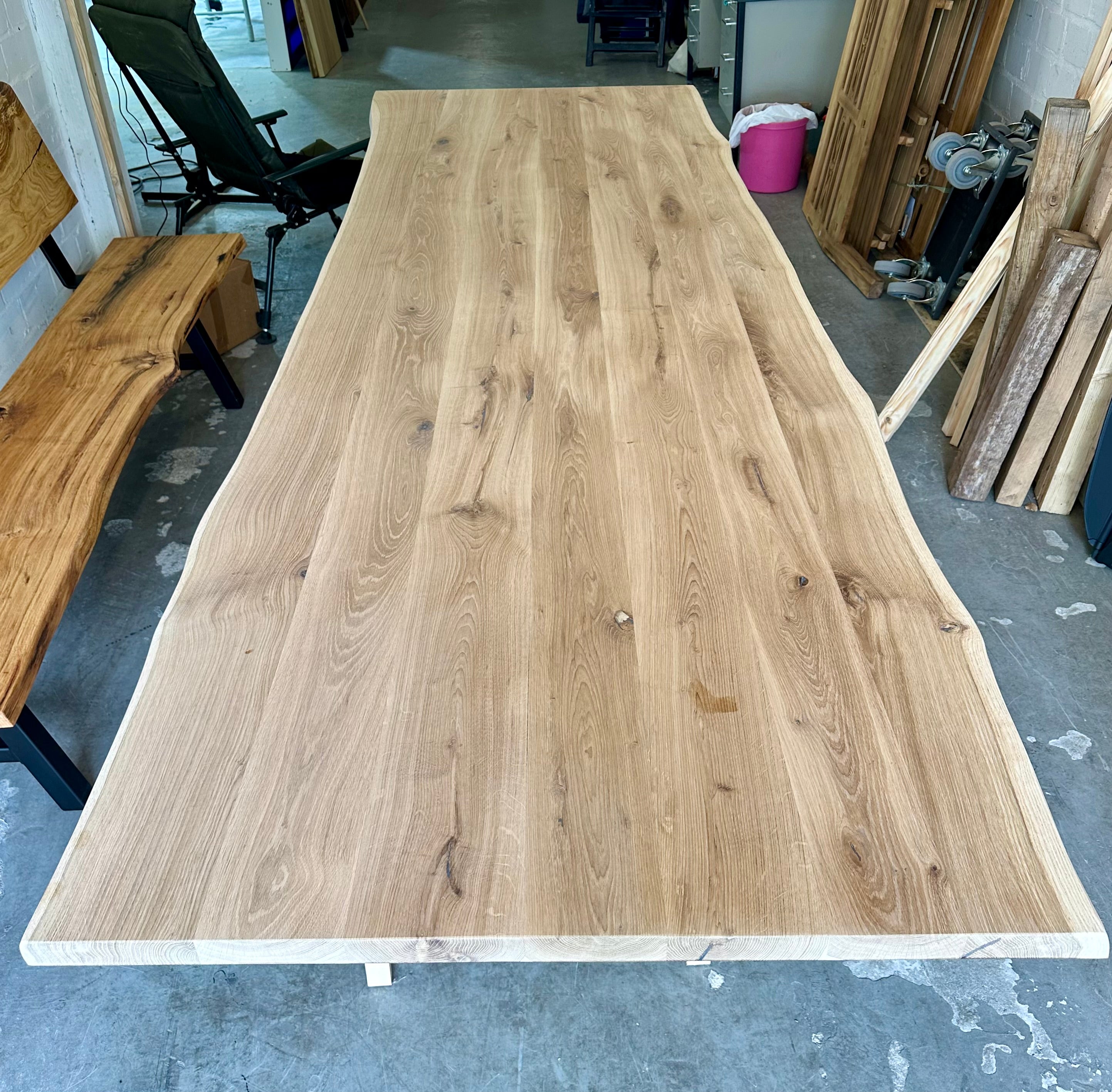 Eiche Tischplatte Neustadt Baumkante 4cm in 9 Größen unbehandelt - DIY