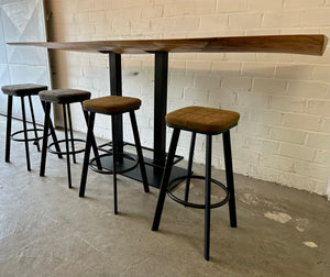 Kunstleder Sitzhocker Markham braun grün grau Gastro Hocker