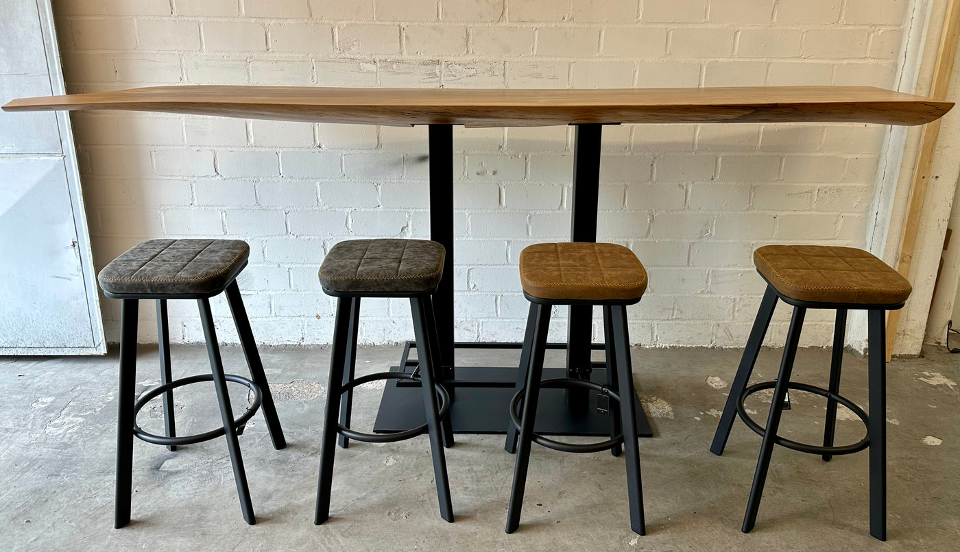 Kunstleder Sitzhocker Markham braun grün grau Gastro Hocker