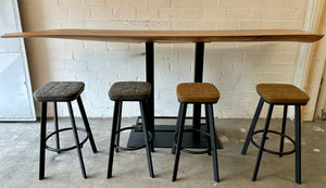 Kunstleder Sitzhocker Markham braun grün grau Gastro Hocker