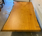 Table tronc d'arbre teck Guyana 240 et 6 cm massif avec piètement en V