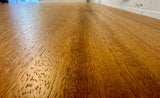 Table tronc d'arbre teck Guyana 240 et 6 cm massif avec piètement en V