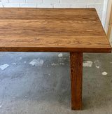 Table à manger chêne rustique 220 cm avec piètement en bois, ensemble brun-noir