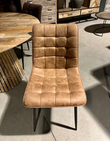 Mikrofaser Stuhl Lucie in 5 Farben Cognac Hellbraun Dunkelbraun Grün Anthrazit