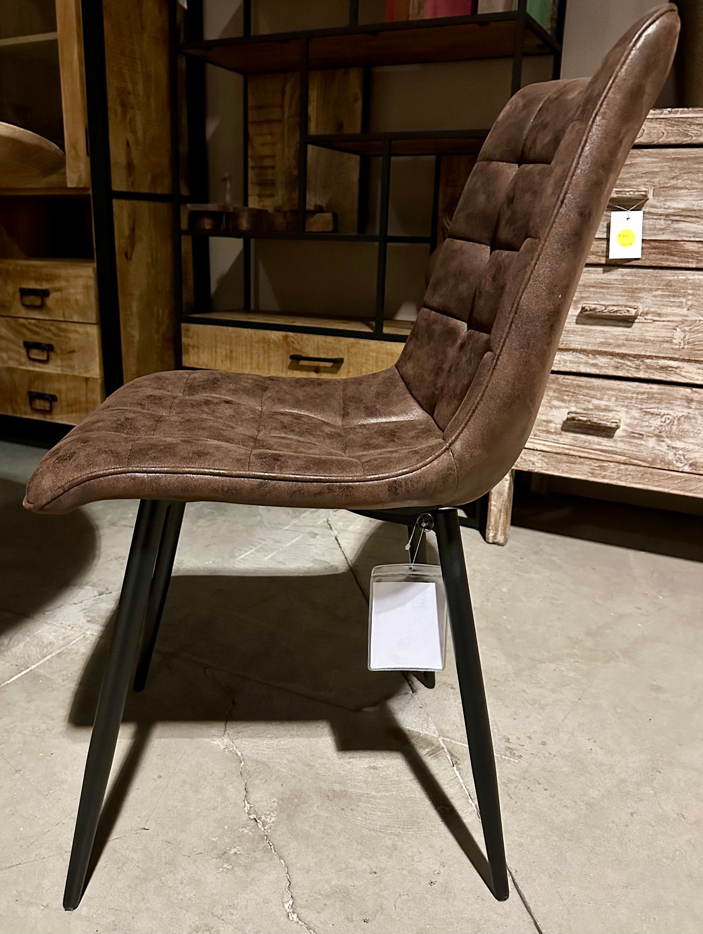 Mikrofaser Stuhl Lucie in 5 Farben Cognac Hellbraun Dunkelbraun Grün Anthrazit
