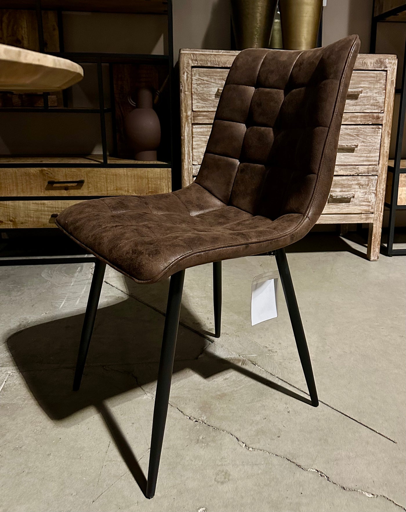 Mikrofaser Stuhl Lucie in 5 Farben Cognac Hellbraun Dunkelbraun Grün Anthrazit