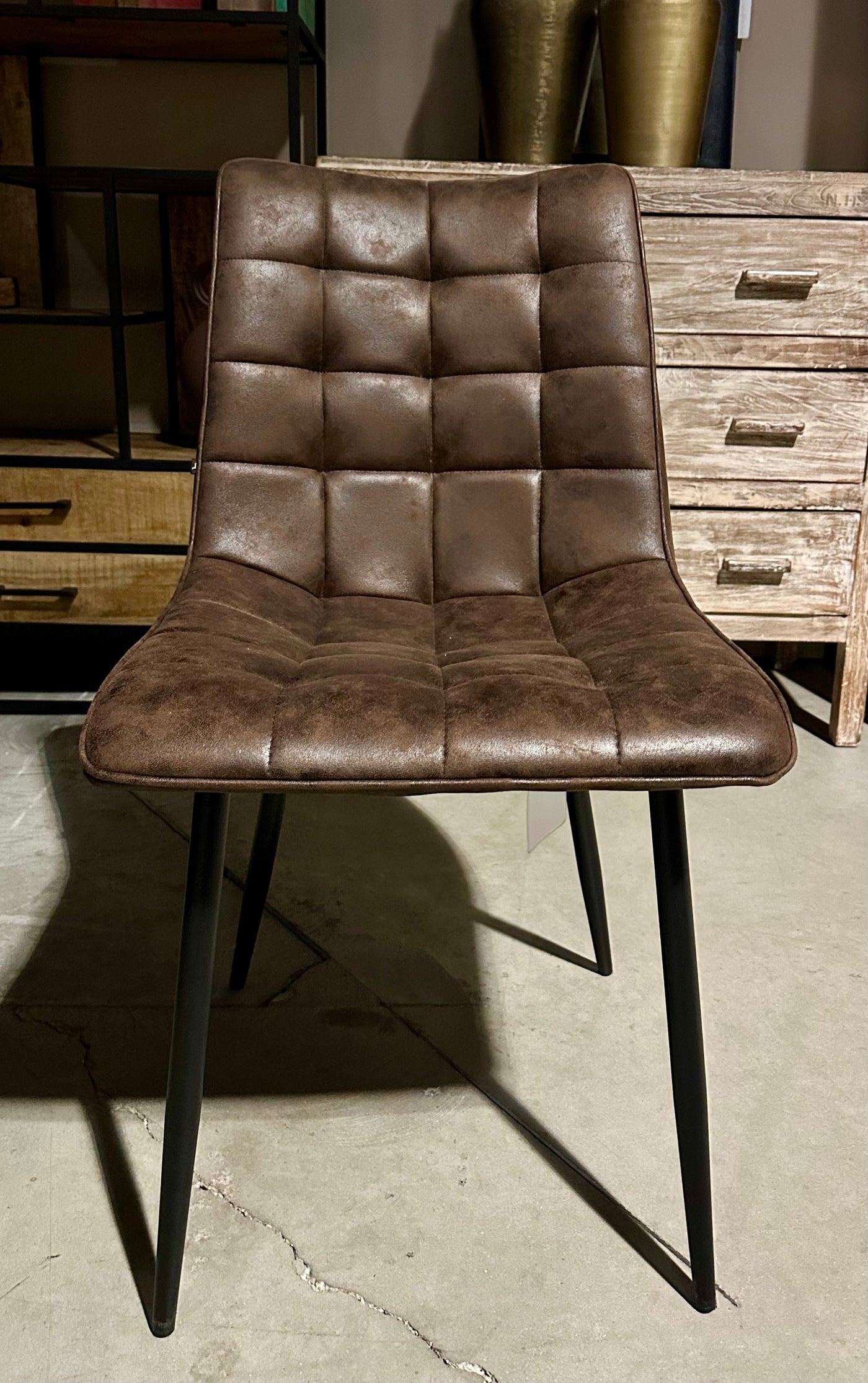 Mikrofaser Stuhl Lucie in 5 Farben Cognac Hellbraun Dunkelbraun Grün Anthrazit