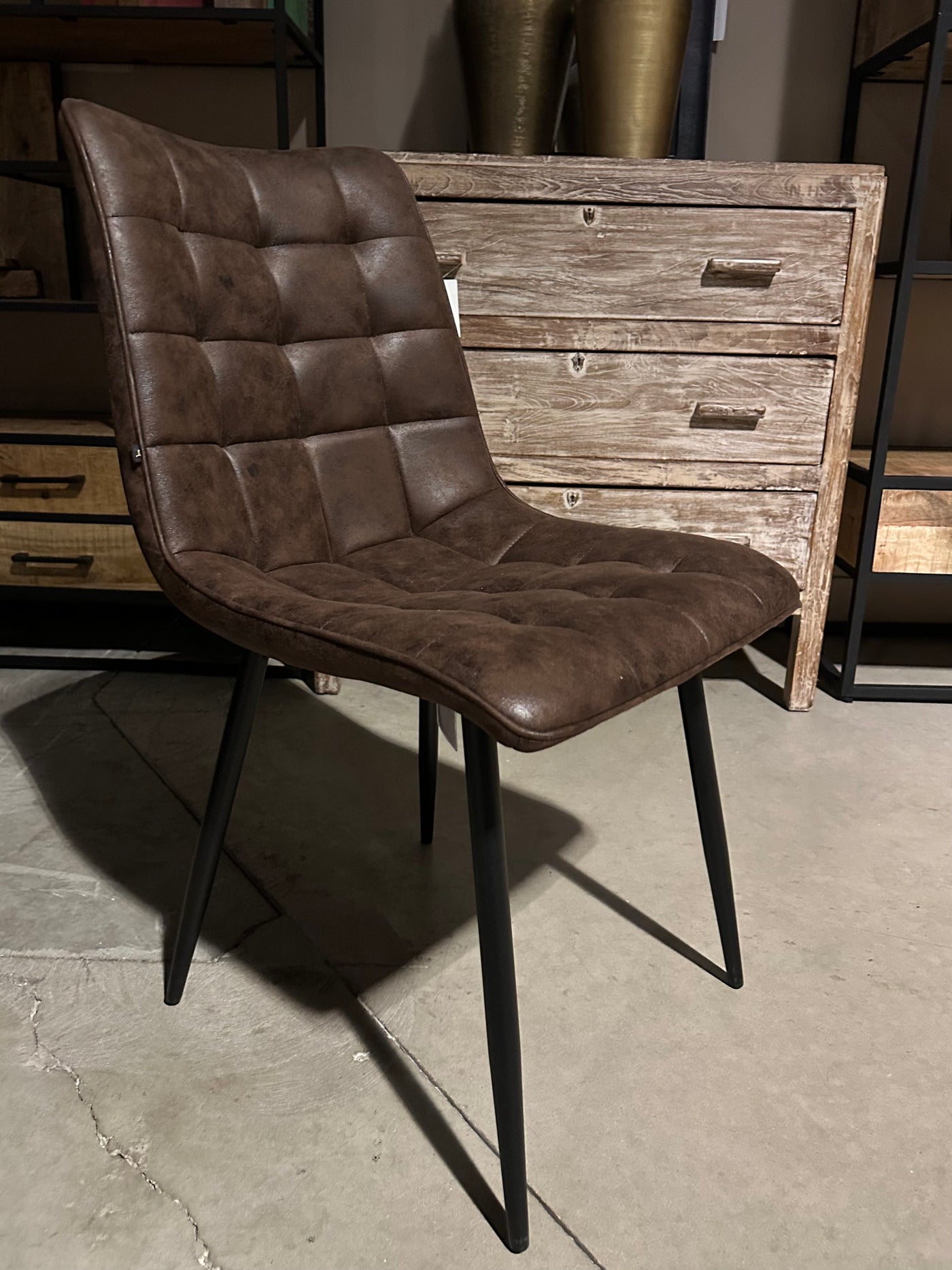 Mikrofaser Stuhl Lucie in 5 Farben Cognac Hellbraun Dunkelbraun Grün Anthrazit