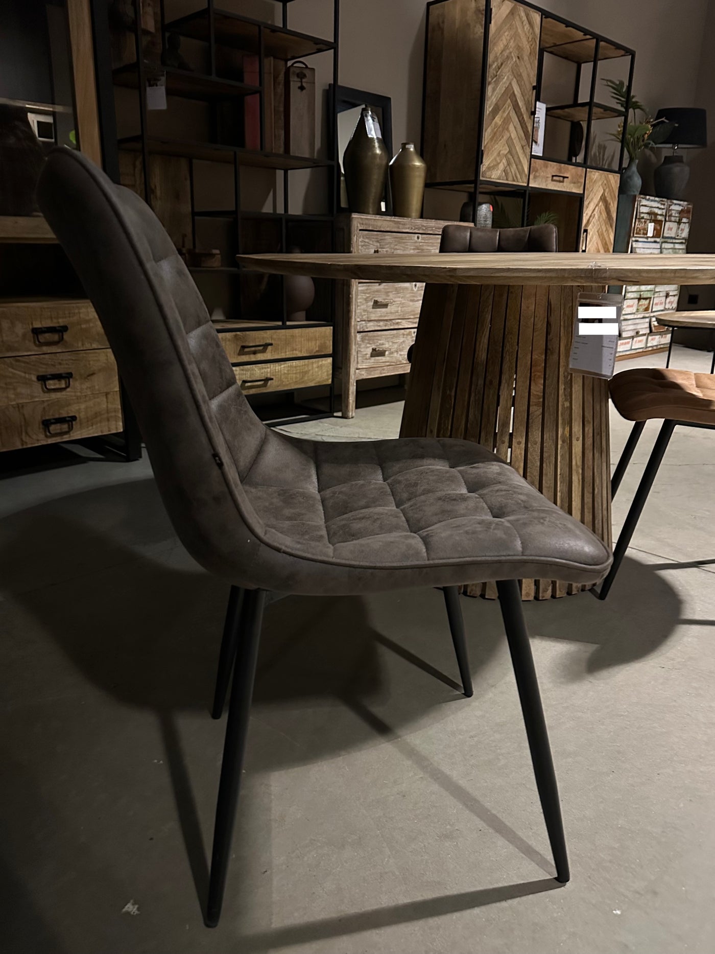Mikrofaser Stuhl Lucie in 5 Farben Cognac Hellbraun Dunkelbraun Grün Anthrazit