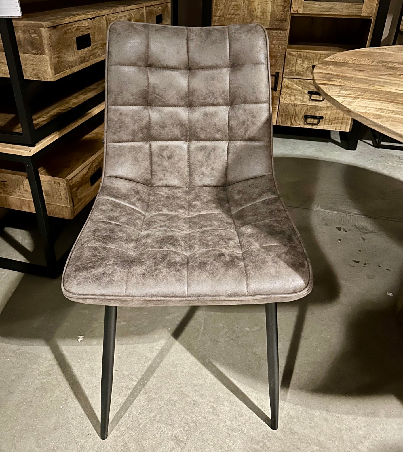 Mikrofaser Stuhl Lucie in 5 Farben Cognac Hellbraun Dunkelbraun Grün Anthrazit