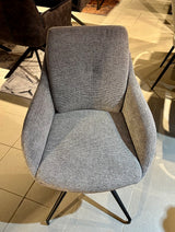 Chaise de salle à manger Icony tissu en 3 couleurs : vert, anthracite, gris