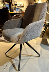 Chaise de salle à manger Icony tissu en 3 couleurs : vert, anthracite, gris