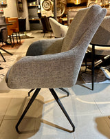 Chaise de salle à manger Icony tissu en 3 couleurs : vert, anthracite, gris