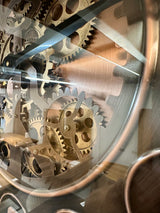 Shelton 46 cm Wanduhr Zahnrad Zählwerk Animation bronze Kupfer