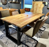 Plateau de table en manguier Bombay, bord droit 4cm en 160 180 200 220 240 cm