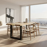 Table basse de rivière en résine époxy Kürten Hêtre massif 110 cm Bois massif huilé avec piètement métallique Spider noir