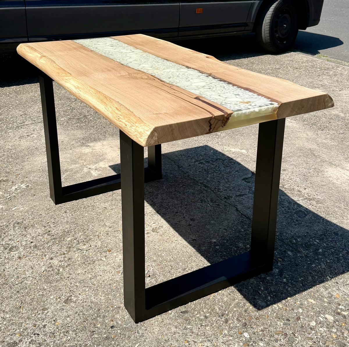 Metall Schreibtisch Untergestell Set Fineline U in Schwarz 60 cm