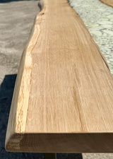 Table basse de rivière en résine époxy Kürten Hêtre massif 110 cm Bois massif huilé avec piètement métallique Spider noir