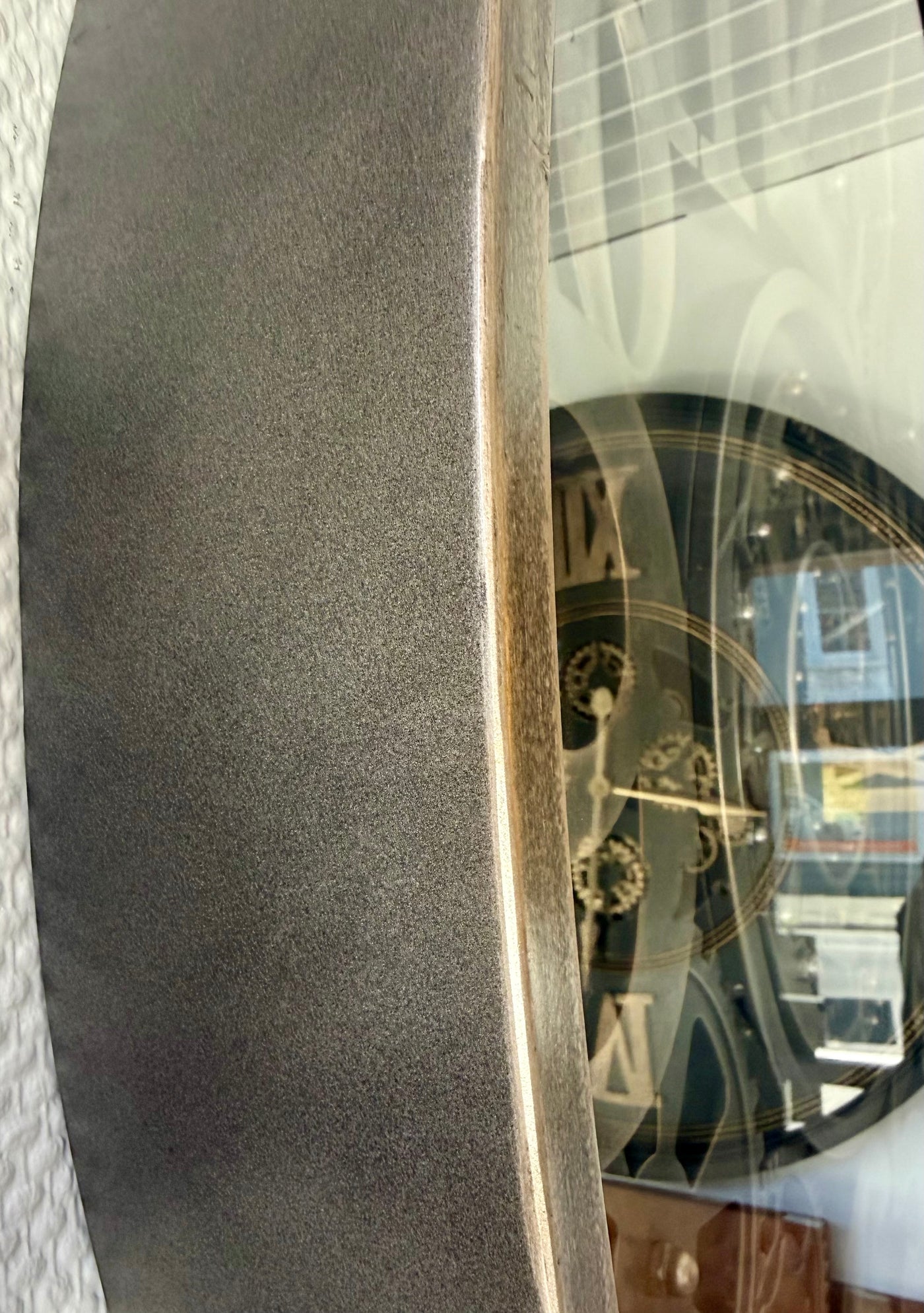 100 cm Bangkok XXL Wanduhr grau silber gold  mit Zahnrädern