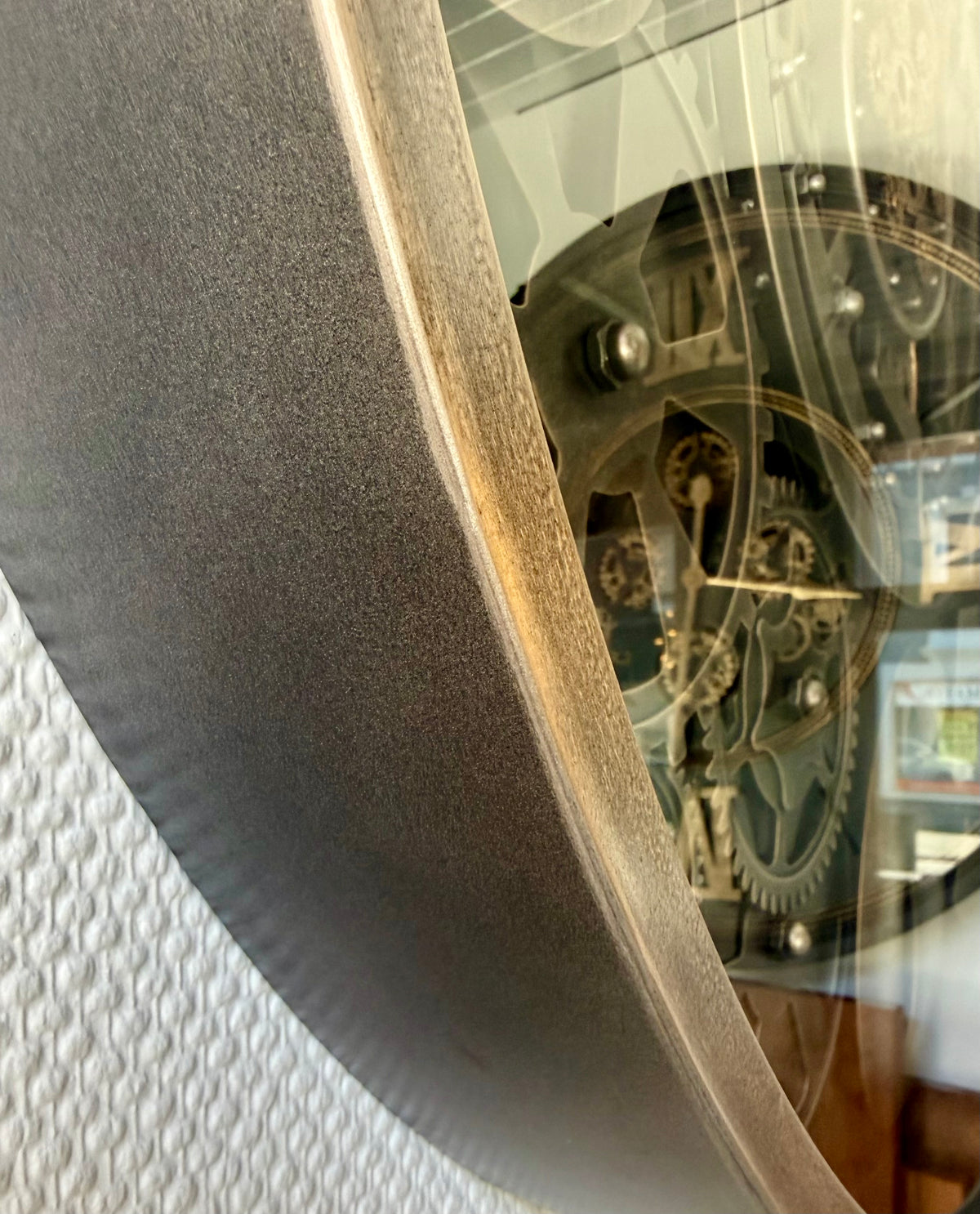 100 cm Bangkok XXL Wanduhr grau silber gold  mit Zahnrädern