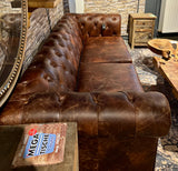 Chesterfield Sofa Kamelleder dunkel hell braun 2,5 Sitzer Couch Echt Leder gewachst