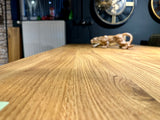 Dänisch Oval Design Esstisch Eiche massiv 3 - 200 bis 240 cm geölt mit Butterfly Gestellset schwarz Schweizer Kante