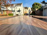 Epoxy Baumstamm Rivertable Esstisch Eiche 300 und 4 cm massiv mit Spider Gestell