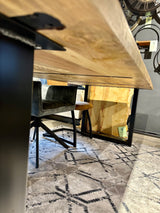 Plateau de table en manguier Bombay, bord droit 4cm en 160 180 200 220 240 cm