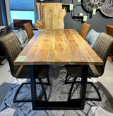 Plateau de table en manguier Bombay, bord droit 4cm en 160 180 200 220 240 cm