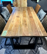 Plateau de table en manguier Bombay, bord droit 4cm en 160 180 200 220 240 cm