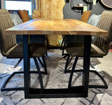 Plateau de table en manguier Bombay, bord droit 4cm en 160 180 200 220 240 cm