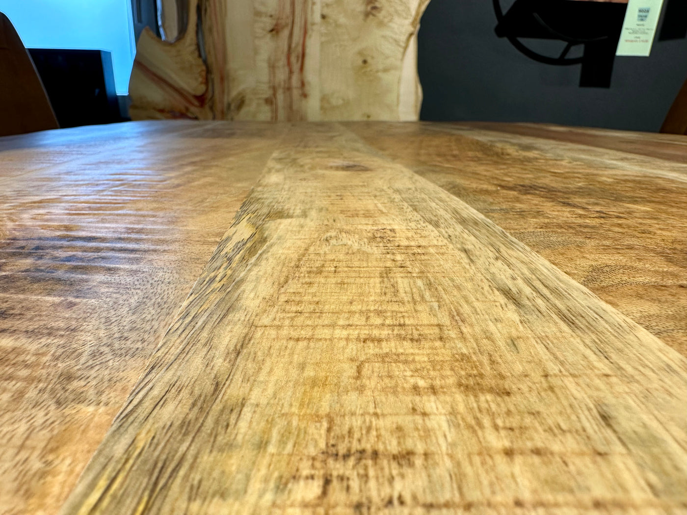 Plateau de table en manguier Bombay, bord droit 4cm en 160 180 200 220 240 cm