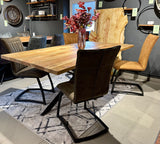 4 cm Esstisch Java Mango 160 bis 240 Holz mit filigranem Matrix Gestell schwarz massiv 5 Größen