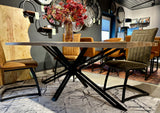Piètement araignée filigrane en métal laqué noir pour plateaux de table de 120 à 220 cm