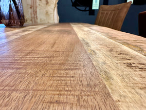 4 cm Esstisch Java Mango 160 bis 240 Holz mit filigranem Matrix Gestell schwarz massiv 5 Größen