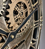 Lade das Bild in den Galerie-Viewer, 55 cm Spintimes Wanduhr braun bronze Vintage Industrial Metall Zahnrad
