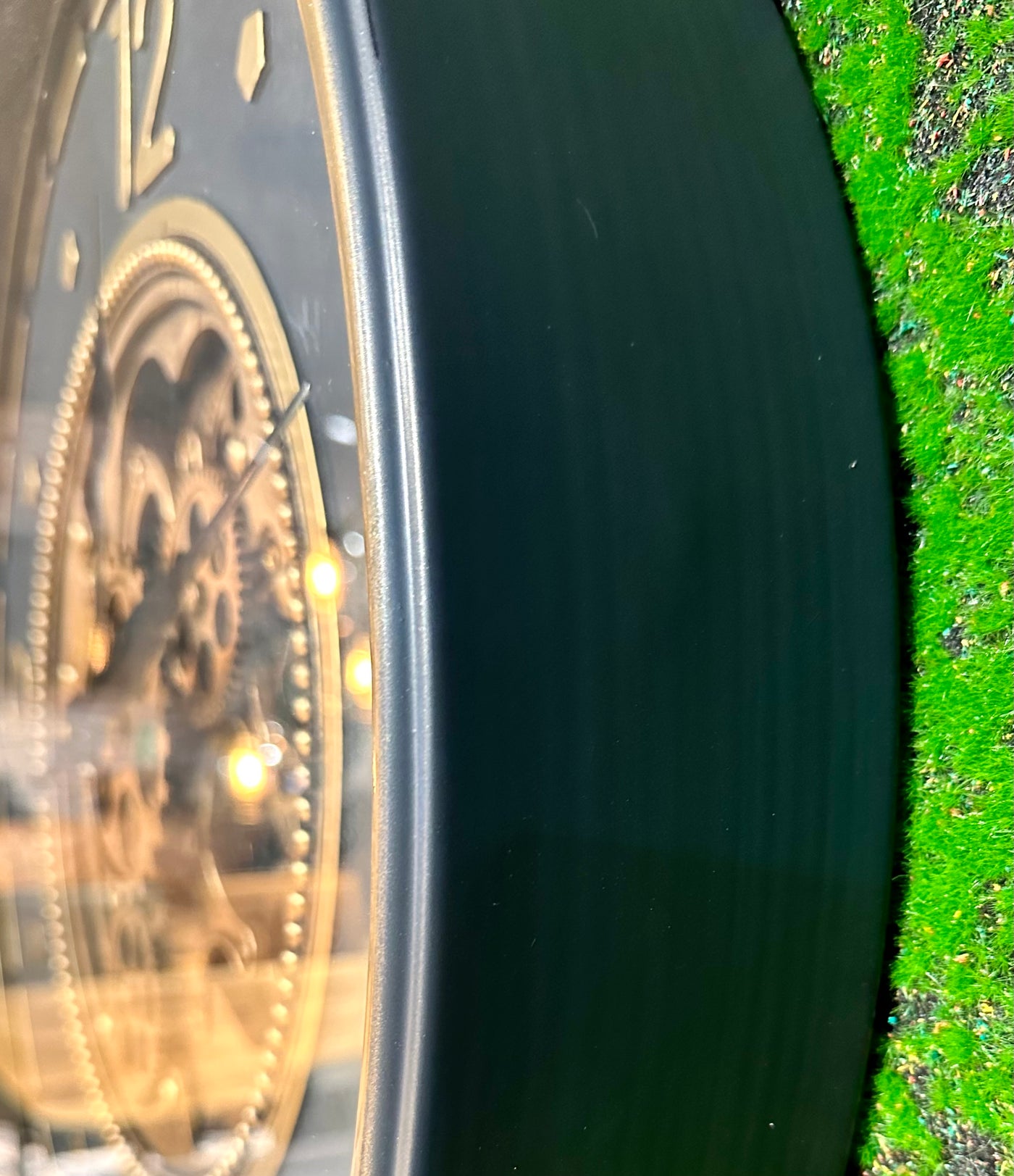 60 cm Wien Vintage Wanduhr mit Zahnrädern gold anthrazit