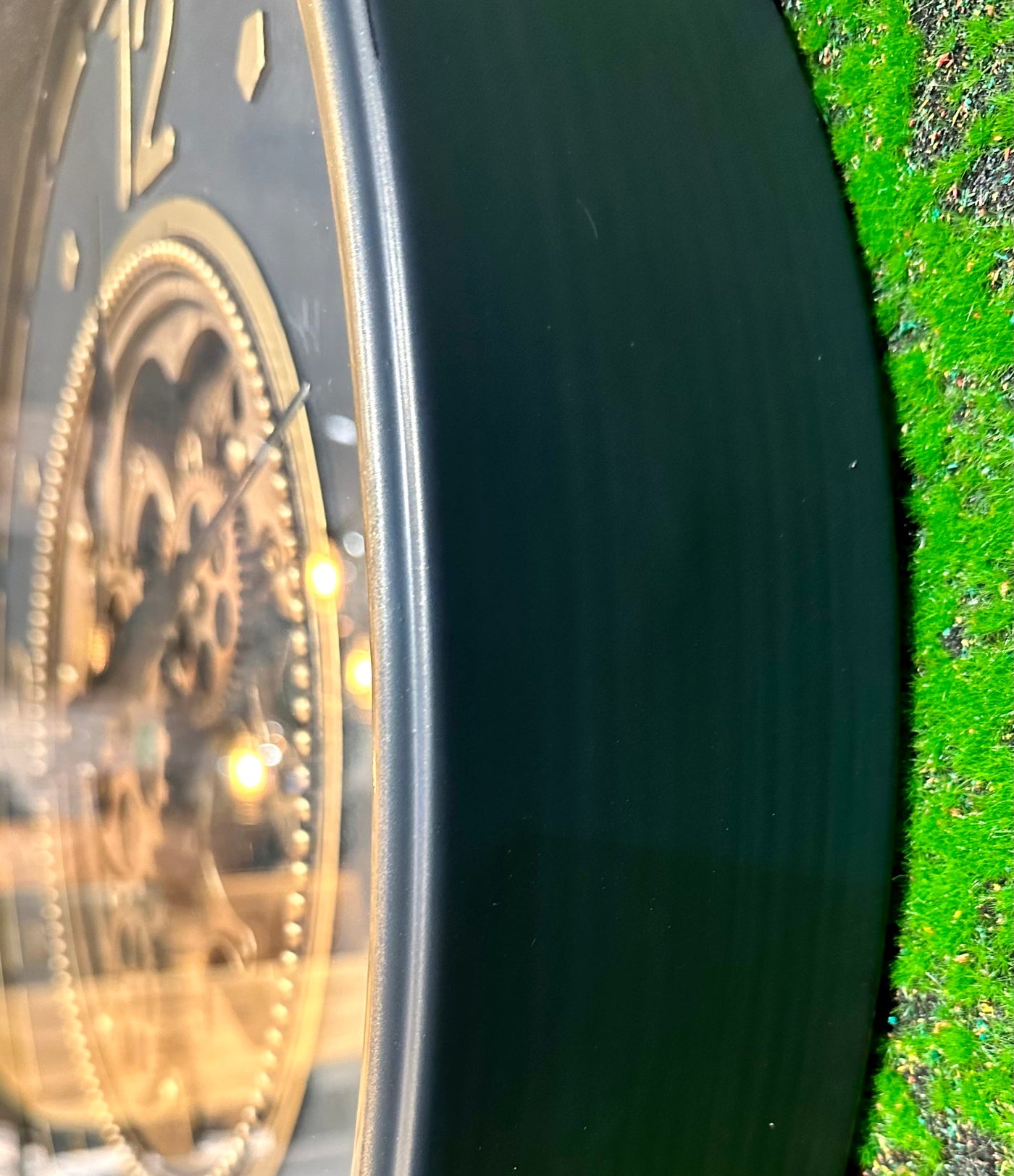 70 cm Wien XL Vintage Wanduhr mit Zahnrädern gold anthrazit