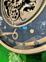 70 cm Wien XL Vintage Wanduhr mit Zahnrädern gold anthrazit