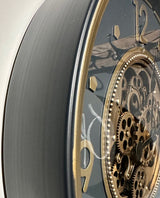 70 cm Wien XL Vintage Wanduhr mit Zahnrädern gold anthrazit