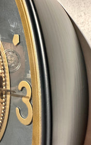 70 cm Wien XL Vintage Wanduhr mit Zahnrädern gold anthrazit