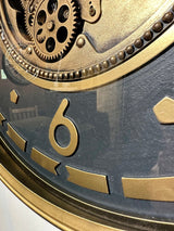 70 cm Wien XL Vintage Wanduhr mit Zahnrädern gold anthrazit