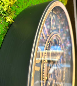60 cm Salzburg Vintage Wanduhr mit Zahnrädern gold anthrazit